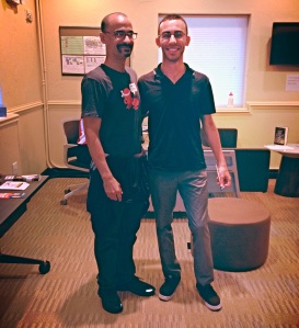 Me with Junot Diaz sharing a moment while I sneaked in (ups, I wasn't supposed to) before his speech.